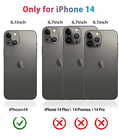 Diverbox for iPhone 14 Case [Shockproof] [Dropproof] [Tempered Glass Screen + Camera Lens Protector] Heavy Duty Protection Phone Case Cover for iPhone 14 6.1inch - color: BLACK-3in1
