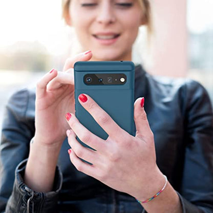 Silicone Phone Case Compatible with Google Pixel 6, Soft Protective Smart Phone Case for Women Men, Durable Anti-Scratch Shockproof Phone Cover Dark Blue - color: Dark Blue