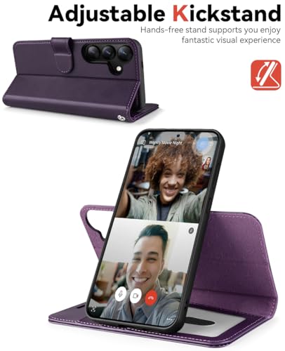 OCASE for Samsung Galaxy S26 Detachable Wallet Case with Card Holder, [2 in 1] PU Leather Flip Folio Case with RFID Blocking Stand Wrist Strap Shockproof Phone Cover 2026, Dark Purple - color: Dark Purple, size: Samsung Galaxy S26
