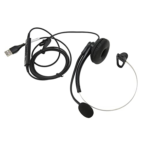 One Ear Wired Headset with Noise Cancelling for Crystal Clear HD Calls in Call Center Office (USB Interface) - size: USB-Schnittstelle
