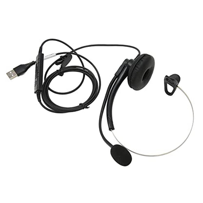 One Ear Wired Headset with Noise Cancelling for Crystal Clear HD Calls in Call Center Office (USB Interface) - size: USB-Schnittstelle