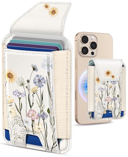Shorogyt Compatible with Magsafe Wallet with Flap Cover, Watercolor - color: Watercolor