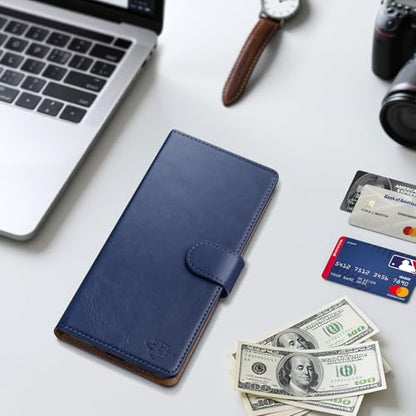 Wallet Case for Samsung Galaxy S25 Ultra, Blue | RFID-Blocking Card Holder, Kickstand, Magnetic Closure, PU Leather Folio Flip Cover, Protective Women Men Cases - color: Blue, size: Samsung Galaxy S25 Ultra