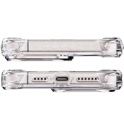 REBEL Clear Case for iPhone 15 Pro Max [Crystal Series Gen-5] Transparent, Dual Anti-Scratch, Non-Yellowing PC, Protective Shockproof Bumpers, Metal Lens & Buttons, 6.7 Inch Phone 2023 (No Magnet) - color: Crystal Clear, No MagSafe, size: iPhone 15 Pro Ma