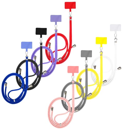 8 Packs Cell Phone Lanyards for Around The Neck,Adjustable Crossbody Phone Strap,Lanyard Phone Holder - color: 8 Colors