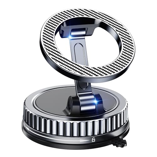 Car Phone Holder for Magsafe [2026 89+LBS Suction & 3700gf Magnetic] 360° Adjustable Cell Phone Mount, Phone Holders for Your Car Dashboard Windshield Camera for iPhone 17-12