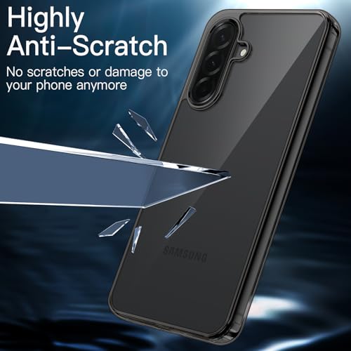 JETech Case for Samsung Galaxy A36, Anti-Yellowing, Black | Shockproof Protection, Scratch Resistant Hard PC Back, Durable Transparent TPU Bumper - color: Black, size: Galaxy A36