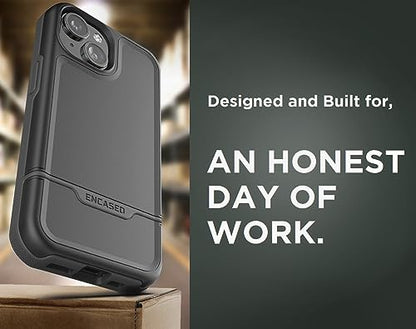 ENCASED Shockproof Case Compatible with iPhone 16 - Ultra Protective Heavy Duty Magnetic Phone Cover, Rebel Series (Black, iPhone 15 Plus) - color: Black, size: iPhone 15 Plus