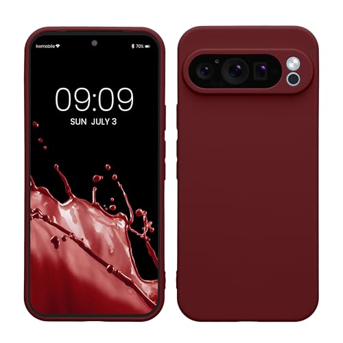 kwmobile Case Compatible with Google Pixel 9 Pro XL Case - Protective Slim TPU Phone Cover - Soft Matte Finish - Bordeaux Violet - color: bordeaux violet