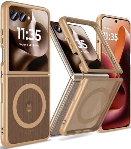 Fin2feel Magnetic Case for Moto Razr Ultra 2025/2026 Case,Compatible with Mag-Safe,Shockproof Yellowing Anti-Scratch Hard PC Matt Back Cover for Motorola Razr Ultra 2025/2026,Brown - color: Brown, size: Razr Ultra 2025/2026