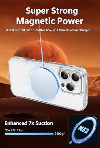 C&M Design for iPhone 16 Pro Clear Case: 16 Pro Phone Clear Case Magnetic Military Grade Drop Protection Anti Yellowing Cell Phone Cover - Rugged Shockproof Protective Bumper Transparent Cases(Clear)
