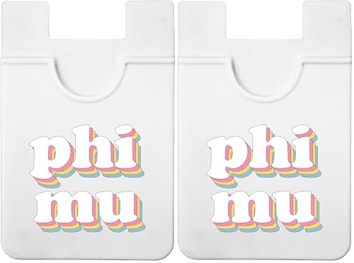 Sorority Shop Phi Mu Koala Pouch - Retro Design Card Holder for Phone Case- Phone Wallet Stick On - Ultra-Thin and Lightweight Phone Case Wallet - Holds Cards and Cash (Pack of 2) - size: 2.25"W x 3.25"L (Pack of 2)