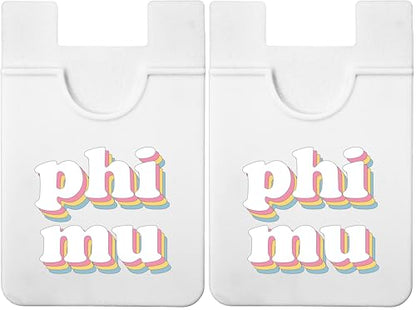 Sorority Shop Phi Mu Koala Pouch - Retro Design Card Holder for Phone Case- Phone Wallet Stick On - Ultra-Thin and Lightweight Phone Case Wallet - Holds Cards and Cash (Pack of 2) - size: 2.25"W x 3.25"L (Pack of 2)