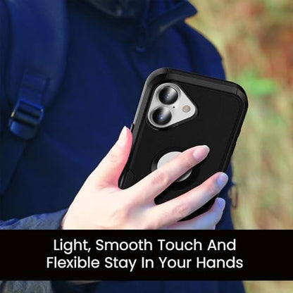 MXX for iPhone 17 Case, Heavy Duty 3 in 1 Wing Design Protective Cover with MagSafe, Phone Case 2025 (Black) - color: Black, size: iPhone 17
