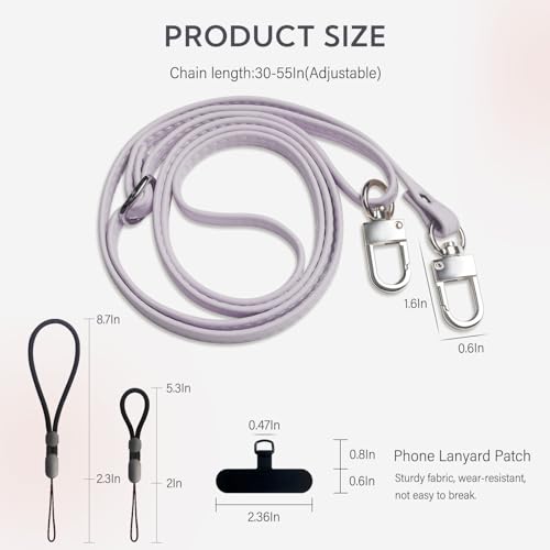 BFSD·DM Phone Crossbody Strap, Universal Crossbody Patch Phone Lanyards,Phone Lanyards for Around The Neck,Phone Strap,Compatible with Most Smartphones(Purple) - color: Purple