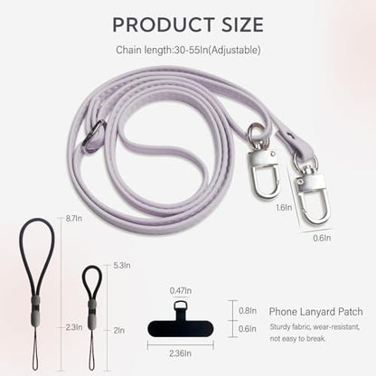 BFSD·DM Phone Crossbody Strap, Universal Crossbody Patch Phone Lanyards,Phone Lanyards for Around The Neck,Phone Strap,Compatible with Most Smartphones(Purple) - color: Purple