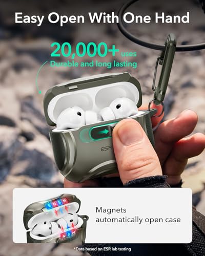 ESR for AirPods Pro 3 Case (2025), Compatible with MagSafe, Green - color: Army Green, size: AirPods Pro 3 Case
