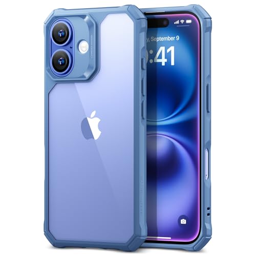 ESR for iPhone 16 Case, Military-Grade Protection with Shock-Absorbing Corners, Scratch-Resistant and Anti-Yellowing Acrylic Back, Slim Protective Phone Case, Air-Armor Series, Clear Blue - color: Clear Blue