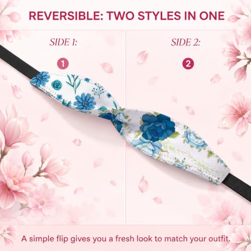 Switchbands Aesthetic Flower Phone Grip Strap – Reversible Floral Phone Strap, Arthritis Friendly, Anti-Theft Security, Wireless Charging Compatible, Universal Cell Phone Grip – Blooming Blue - color: Blooming Blue, size: Pack of 1