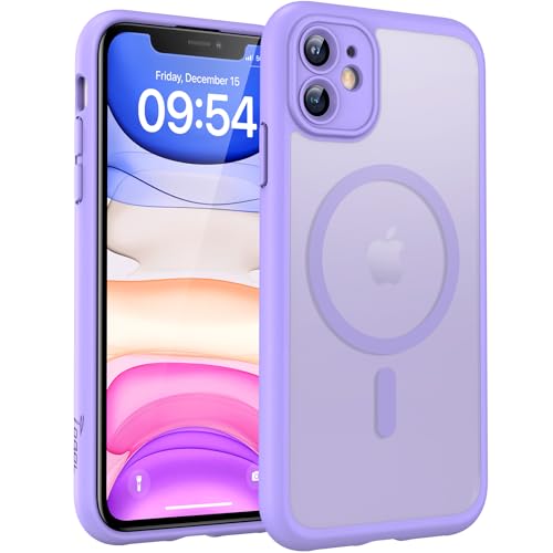 TOCOL for iPhone 11 Case, Compatible with Magsafe, Full Camera Protection, Built-in Magnets, Drop Protection, Translucent Matte Phone Case for iPhone 11 6.1 inch (Light Purple) - color: Light Purple, size: Iphone 11