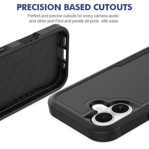 Heavy‑Duty Rugged Anti‑Drop Shockproof Protective Phone Case for iPhone 17, Durable Protective Shell, Black - color: Black, size: iPhone 17