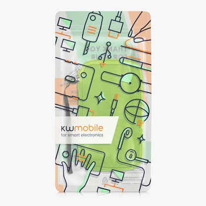 kwmobile Universal Phone Pouch Size L - 6.5" - Neoprene Smartphone Pouch with Zip - Water-Repellent Mobile Phone Case - Sleeve in Neon Green - color: neon green, size: L - 6.5"