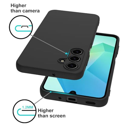 TENOC Phone Case for Samsung Galaxy A16 4G/5G, Black Case Anti-Fingerprint Protective Bumper Matte Cover - color: Black Matte, size: A16