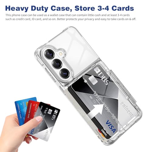 ACANDYA for Samsung Galaxy S26 Case Wallet Clear Protective Case with Credit Card Holder Heavy Duty Protection Shockproof Anti-Scratch Anti-Yellow Cover for Samsung Galaxy S26 6.3 inch Transparent - size: for Galaxy S26