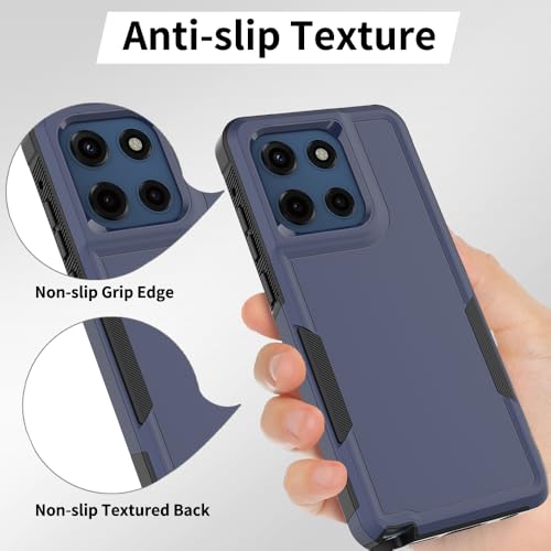 for Moto G Stylus 2025/2026 Case: Dual Layer Protective Heavy Duty Cell Phone Cover Shockproof Rugged with Screen Protector - Military Protection Bumper Tough - for G Stylus 2025/2026, Navy Blue - color: Navy Blue (PC) + Black (TPU)