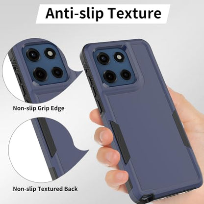 for Moto G Stylus 2025/2026 Case: Dual Layer Protective Heavy Duty Cell Phone Cover Shockproof Rugged with Screen Protector - Military Protection Bumper Tough - for G Stylus 2025/2026, Navy Blue - color: Navy Blue (PC) + Black (TPU)