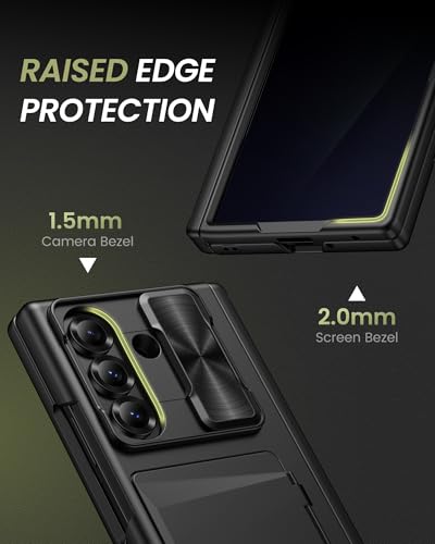 for Samsung Galaxy Z Fold 7 Wallet Case with Card Holder, Black - color: Black-Y
