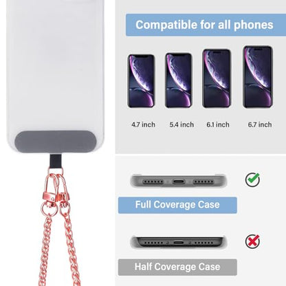 Canlierr 2 Pack Phone Chain Crossbody, with Tether Tab, Deep Rose Gold - color: Deep Rose Gold