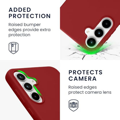 kwmobile Case Compatible with Samsung Galaxy A55 5G Case - Soft Slim Protective TPU Silicone Cover - Rhubarb Red - color: Rhubarb Red, size: Galaxy A55 5G
