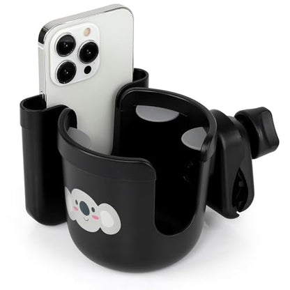 Accmor Wheelchair Cup Holder with Phone Holder, ﻿Universal 360° Rotatable Walker Cup Holder Rollator Scooter Accessory - color: Koala