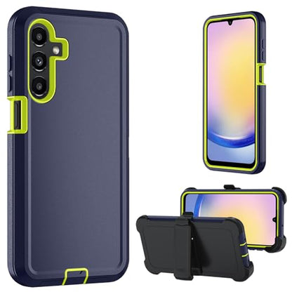 for Samsung Galaxy A16 5G case,A16 5G Heavy Duty case,with A Tempered Glass Screen Protector, [Military Grade Protective ] [Shockproof] [Dropproof] [Dust-Proof] (with Belt Clip-Blue Green) - color: with Belt Clip-Blue Green