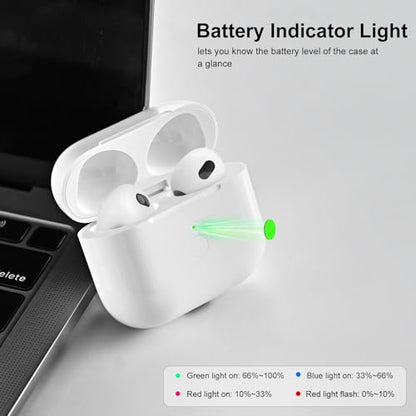 Wireless Charging Case Replacement Compatible with AirPod 4th Generation, Air Pod 4 Charger Case to USB-C Without Earbuds，White