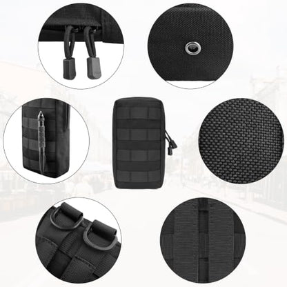 TRIWONDER Tactical Cigarette Pouch Molle Small Military Bag Battery Cigarette Case EDC Utility Card Holder Lighter Slot Mini Cigar Waist Pack - color: 11 Black