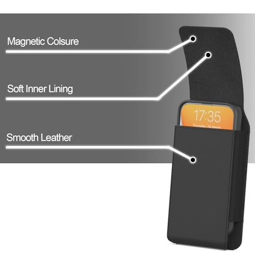 CoverON Holster for 1+ OnePlus 15R 15 Nord 4 OPEN 13 13R 12 12R CE4 One Plus N200 N20 N10 5G 10T 10 Pro 9 Pro 8T 8T+ Ace Phone Case Belt Clip Vertical Leather Pouch (Fits with Otterbox or any Case on)