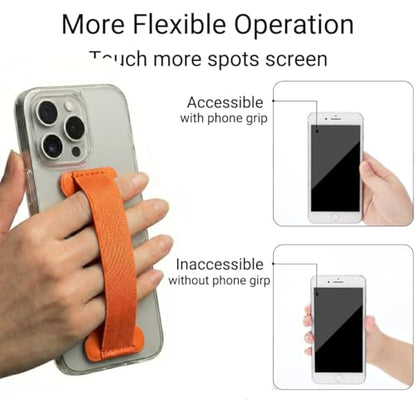 Hand Holder Strap for Smartphones&Tablet, Handle Grip (Orange)-2Pack - color: Orange