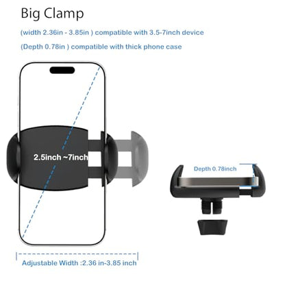 TONDA Phone Holder for Bed Desk, Gooseneck Phone Holder Stand with 33 inch Adjustable Flexible Long Arm Clip Clamp Bracket Mount for iPhone 15 Pro Max XR X 8 7 6 or Other 4-7" Devices