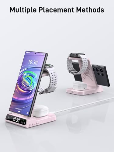 Wireless Charger for Samsung, Android Charger for Samsung Galaxy S25 Ultra - color: Pink