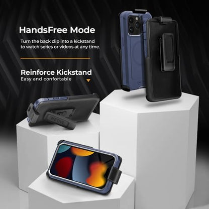 MOTIVE Heavy Duty Case for iPhone 15 Pro, Belt Clip Holster | 6.1" Blue - color: Blue Navy, size: iPhone 15 Pro