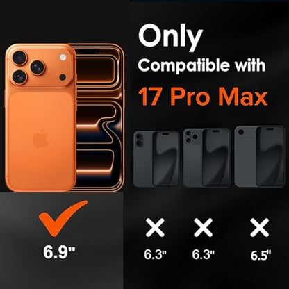 Battery Case for iPhone 17 Pro Max, 12000mAh Protective Charging Case with Wireless Charging Compatible with iPhone 17 Pro Max (6.9 inch) Rechargeable Battery Pack Charger Cover with Carplay (Orange) - size: iPhone 17 Pro Max Orange -12000mAh