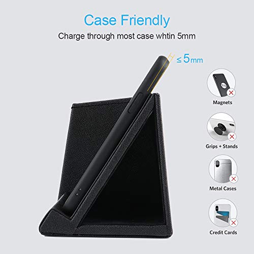 COSOOS Fast Wireless Charger with Desk Organizer, Desk Phone Charger Compatible with 15/15 Pro/15 Pro Max/14/13/12/11/XS/8 Plus, Galaxy S21/S20+/S10/Note 10/Note 9/(No AC Adapter) - color: Black