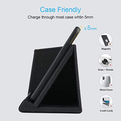 COSOOS Fast Wireless Charger with Desk Organizer, Desk Phone Charger Compatible with 15/15 Pro/15 Pro Max/14/13/12/11/XS/8 Plus, Galaxy S21/S20+/S10/Note 10/Note 9/(No AC Adapter) - color: Black