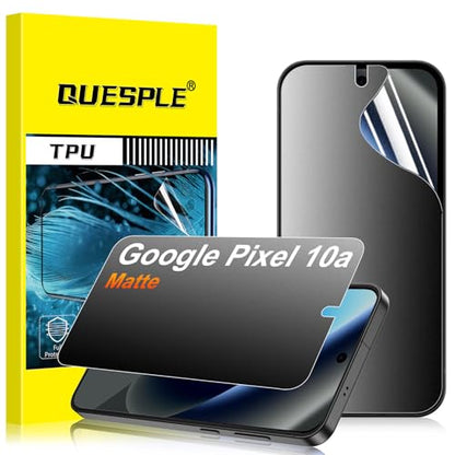 2 Pack for Google Pixel 10a Anti-Glare Matte Privacy Screen Protector, Smooth and Responsive Touch Flexible EPU Film, [Support Fingerprint Unlock] [Self-Healing] [Not Glass] - size: Google Pixel 10a