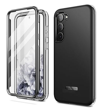SURITCH for Samsung Galaxy S23 Plus Case, [Built-in Screen Protector] [Dual-Layer Protection ] Full Protection Shockproof Rugged Bumper Phone Cover for Samsung S23 Plus 6.6 Inch - Black - color: Black