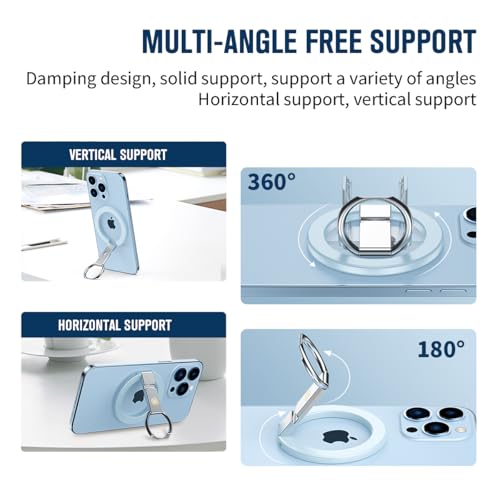 White Minimalist Magnetic Phone Ring Holder Ultra-Slim Kickstand iPhone 11-17 Pro Max Samsung Galaxy Pixel Anti-Drop Grip 360° Adjustable Finger Loop Wireless Charging Compatible Lightweight - color: White Metal Holder