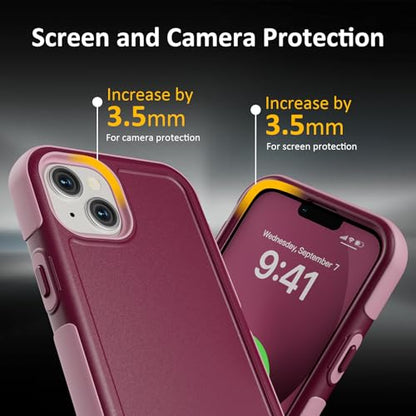 Follaroma for iPhone 13 Case, Heavy Duty Magnetic Cases, Purple Pink,6.1" | Compatible with MagSafe, Heavy Duty Shock proof,Military-Grade Anti-Drop Protective,Dual Layer Magnetic Protection Phone Case - color: Purple Pink