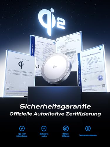 THREEKEY Qi2 Magnetic Charger, Magnetic Charger for iPhone 17/16/15/14/13/12 Series & Galaxy S25 Ultra, Qi2 Wireless Charger Dual-Sided Magnets, 15W Fast Charging Pad with 5FT USB-C Cable (White)